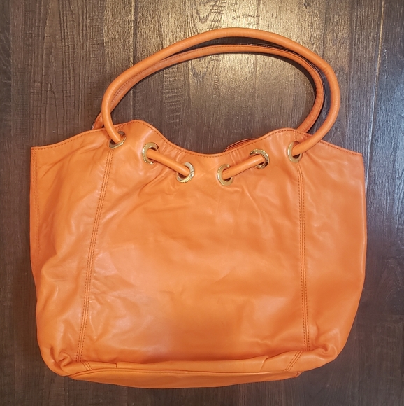 MICHAEL KORS TANGERINE LEATHER HANDBAG - Picture 2 of 7